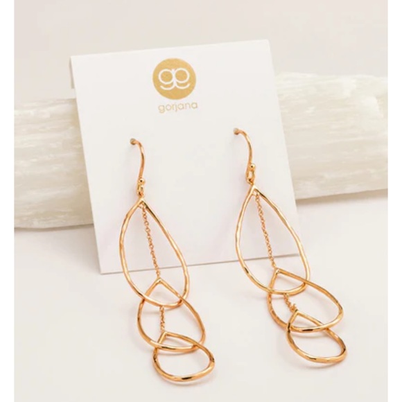 Gorjana Tiered Drop Gold Earrings | NWT - Picture 1 of 9